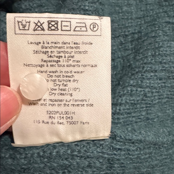 Sézane Gaspard Cardigan Sage Green Button Mohair Alpaca Reversible-Small - Picture 10 of 11